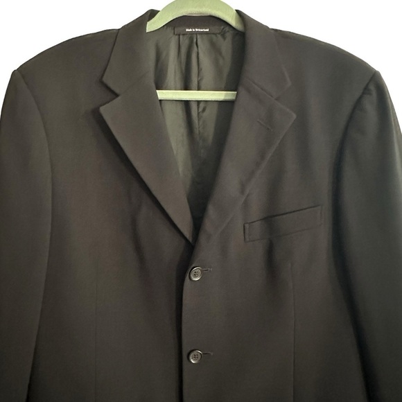 ERMENEGILDO ZEGNA WOOL CLASSIC BLACK BLAZER SIZE 44 - Picture 7 of 16